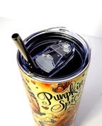 20 oz Pumpkin Spice Season Stainless Steel Tumbler with Lid, Straw