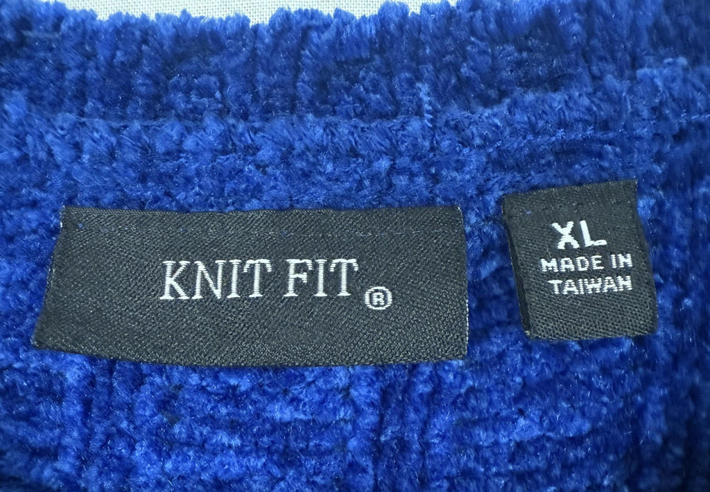 Knit Fit Womens Button Up Cardigan Size xl Royal Blue 100% acrylic