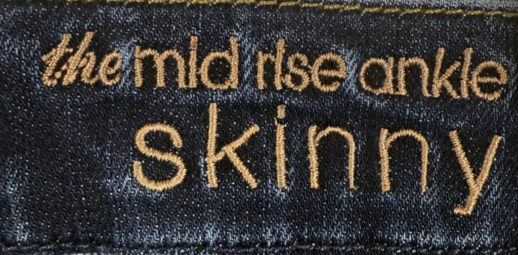 7 For All Mankind Womens 29 The Mid Rise Ankle Skinny Dark Blue Denim Jeans