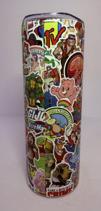 20 oz I Love the 80's  Stainless Steel Tumbler with Lid, Straw