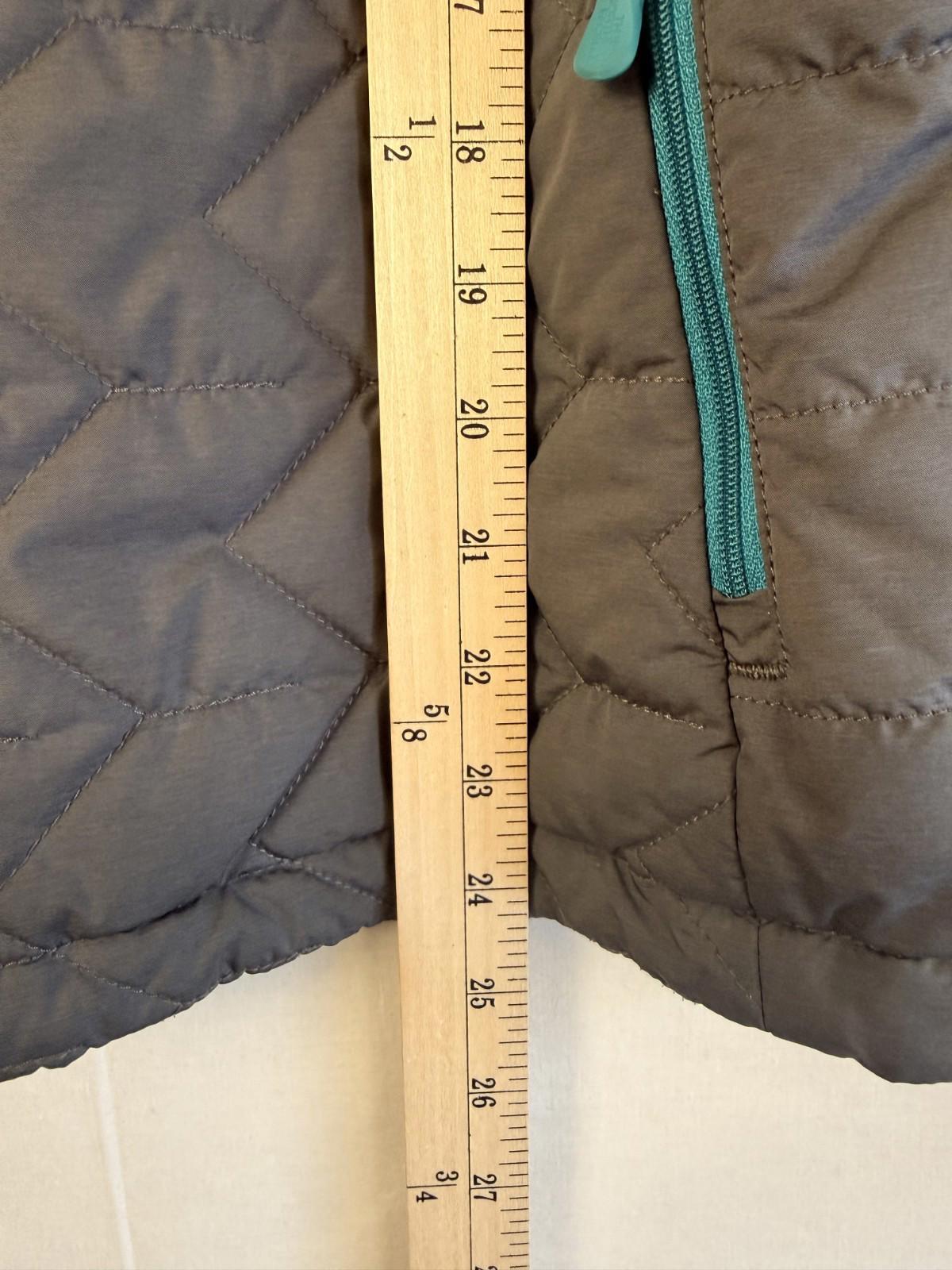 The North Face Women's Gray Quilted Full Zip Jacket M/M Teal Accents