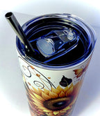 20 oz Pumpkin Patch Stainless Steel Tumbler with Lid, Straw Autumn