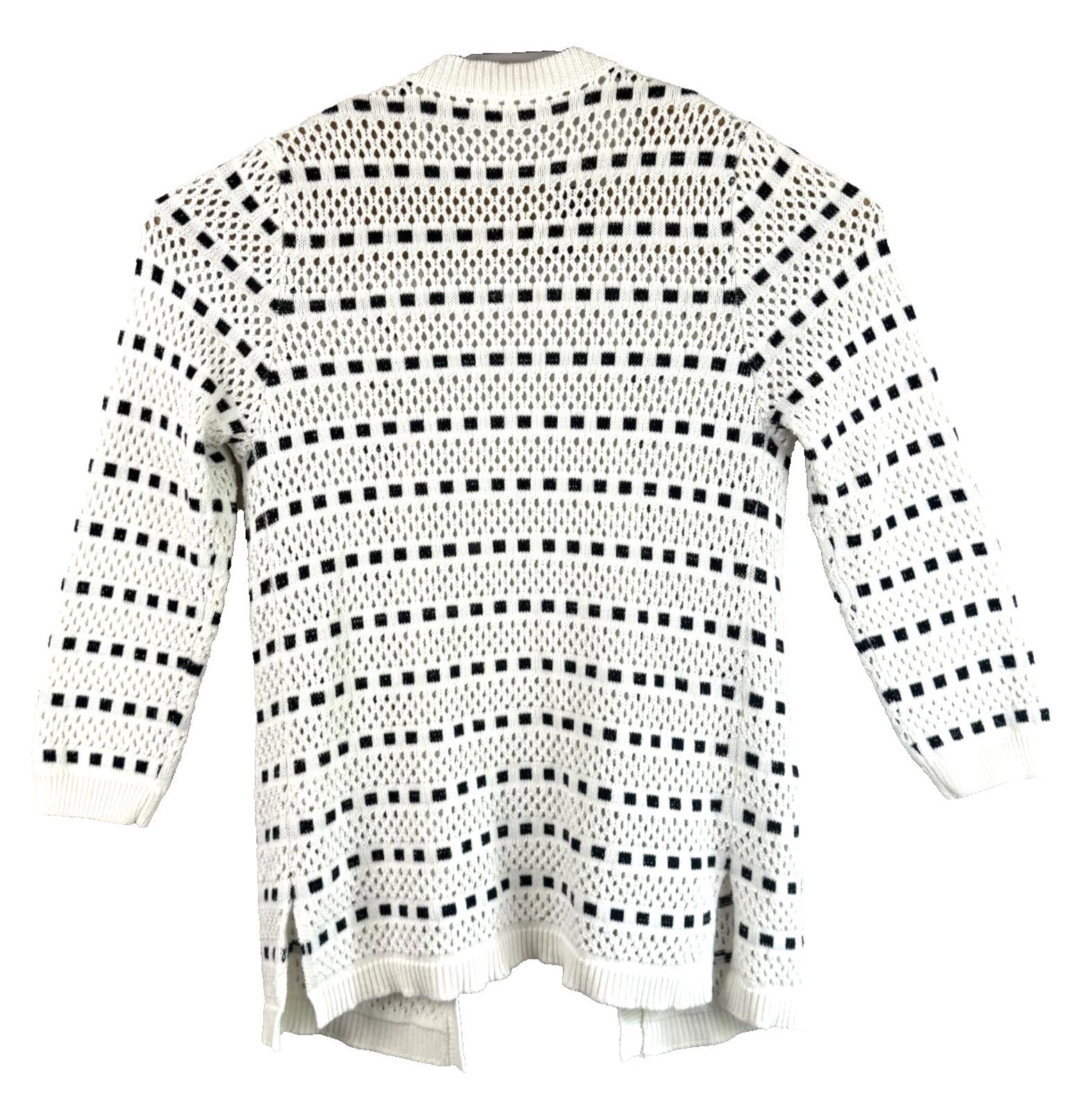 Mia and Tess Womens Cardigan Size L White and Blue
