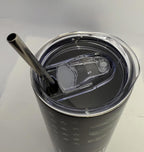 20 oz Police Stainless Steel Tumbler with Lid, Straw