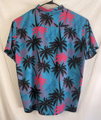 Retro Rifle Men’s 3xl Button Up Shirt High Crown Palm Tree Vice City GTA Style