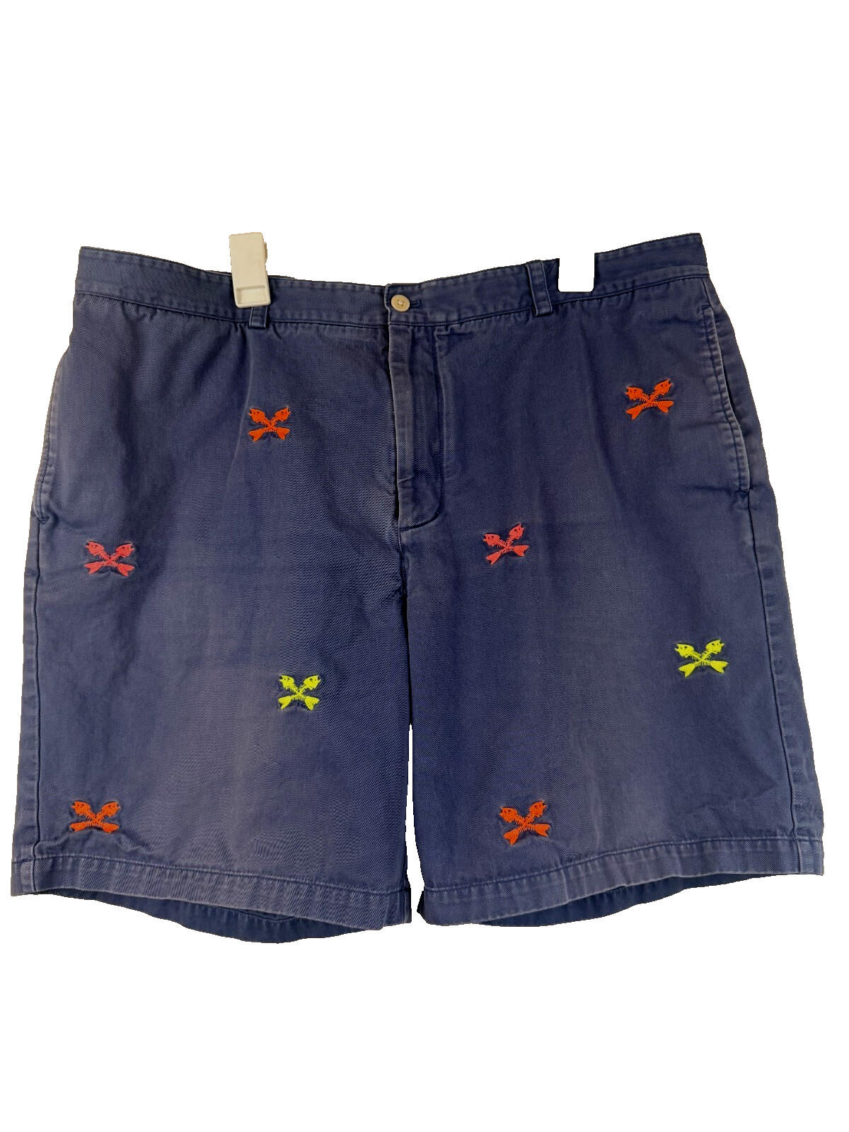 Vineyard Vines Shorts Mens Sz 42 Blue Breaker Embroidered Fish Bones Chino