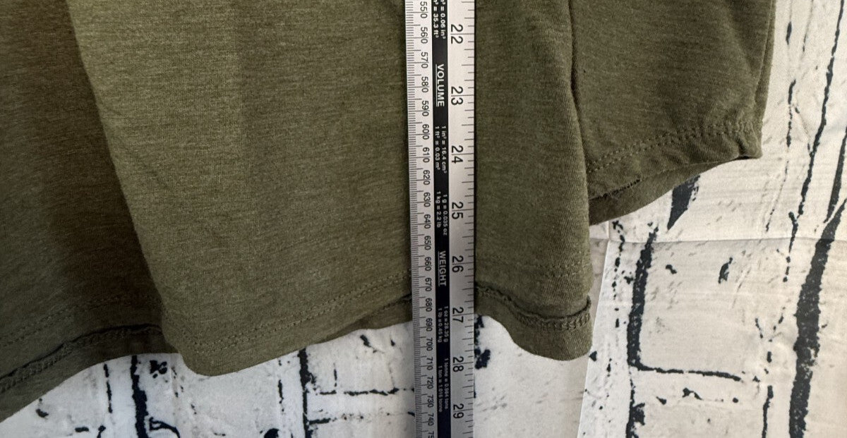 Womens Beautifully Broken Graphic Tank Top Size XL Olive Green High Neck
