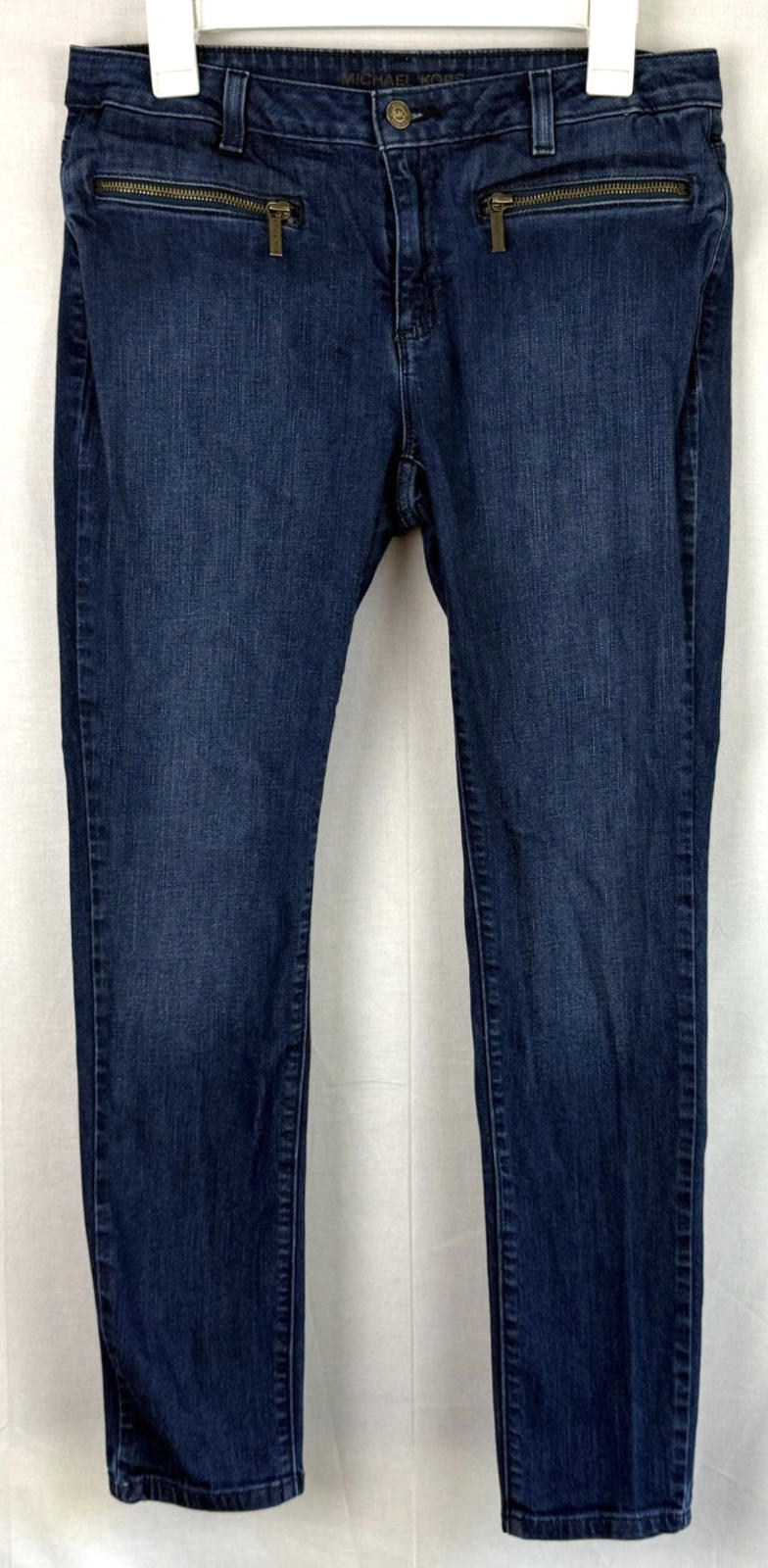 Michael Kors Womens Skinny Jeans Size 6 Blue Mid Rise Zipper Pocket Denim