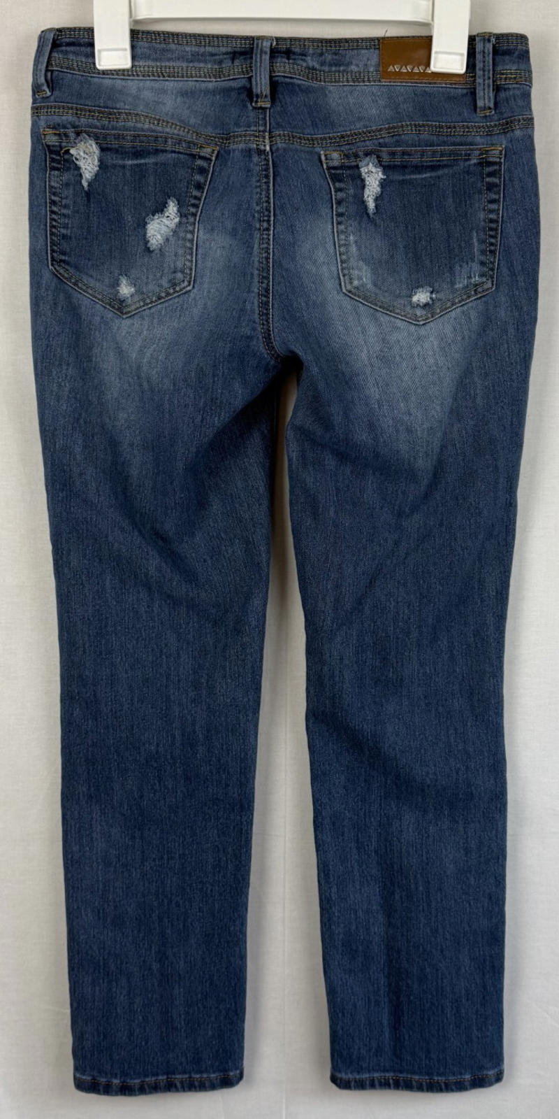 Dollhouse Jeans Womens 9 Blue Distressed Charley Skinny Fit Stretch Denim Pants