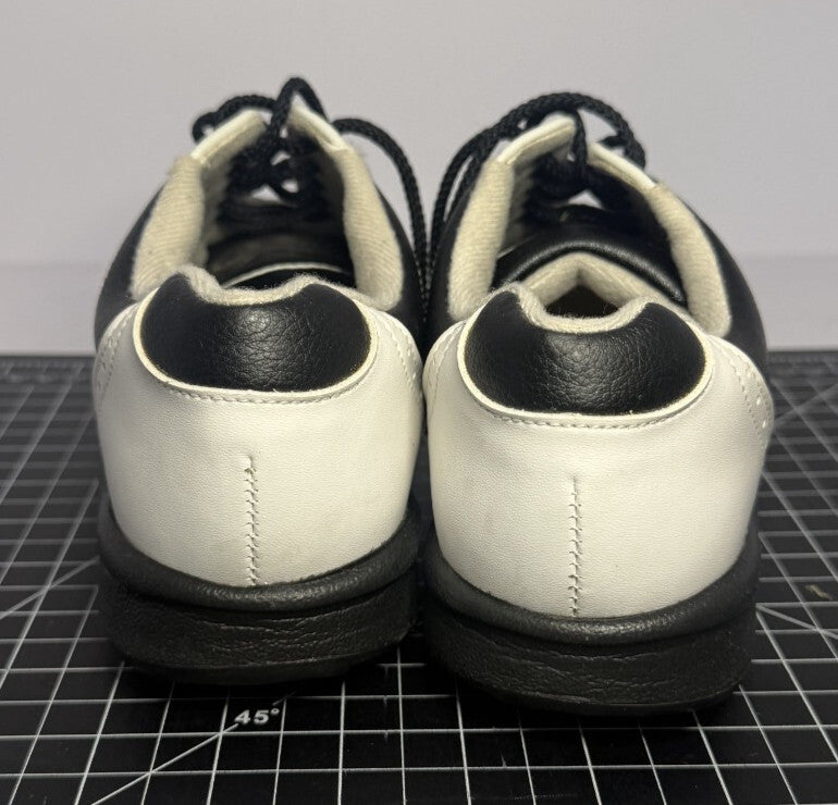 FootJoy Womens Golf Shoes Size 7.5 Oxford Two Tone Black White Spikes Lace Up