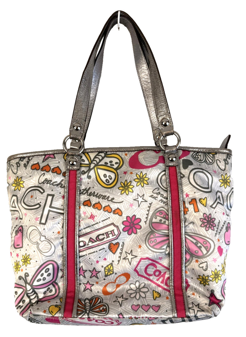 COACH Vintage Y2K Bandana Graffiti Butterfly Shoulder Bag Tote Purse F15712