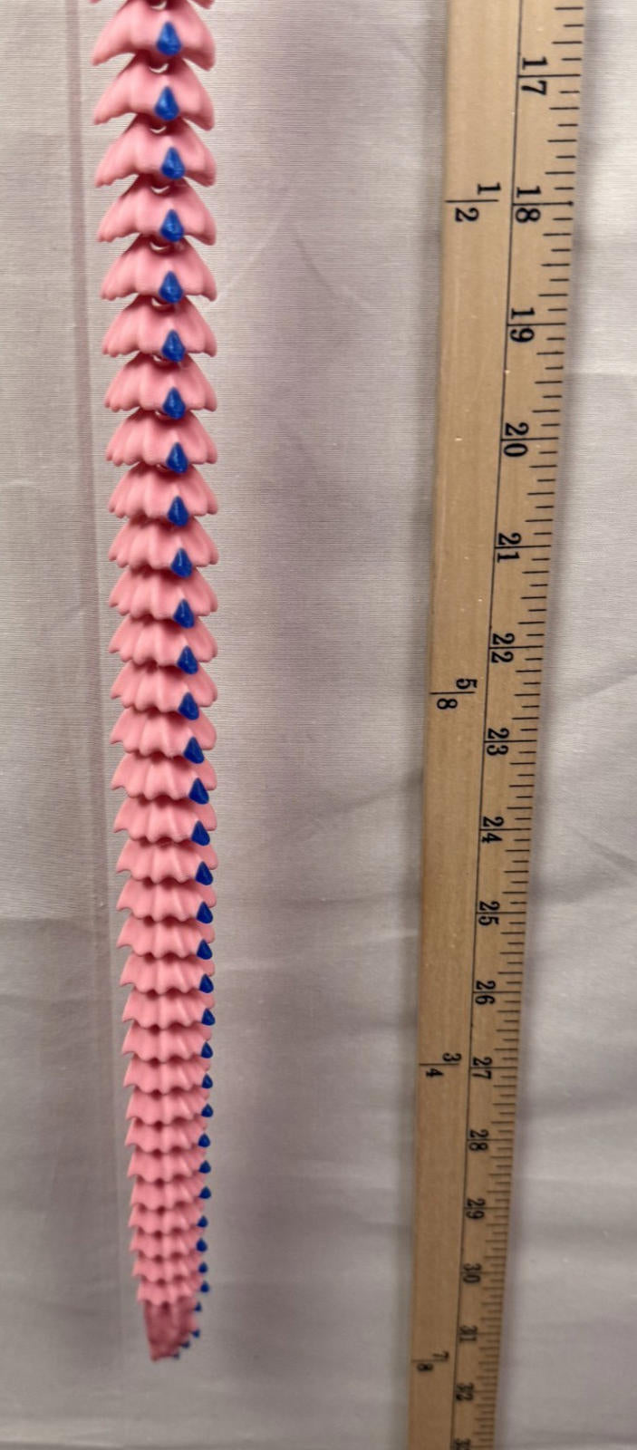 3D Printed LONG Dragon/Snake - PLA - Pink and Blue - 5 Feet 4 Inches