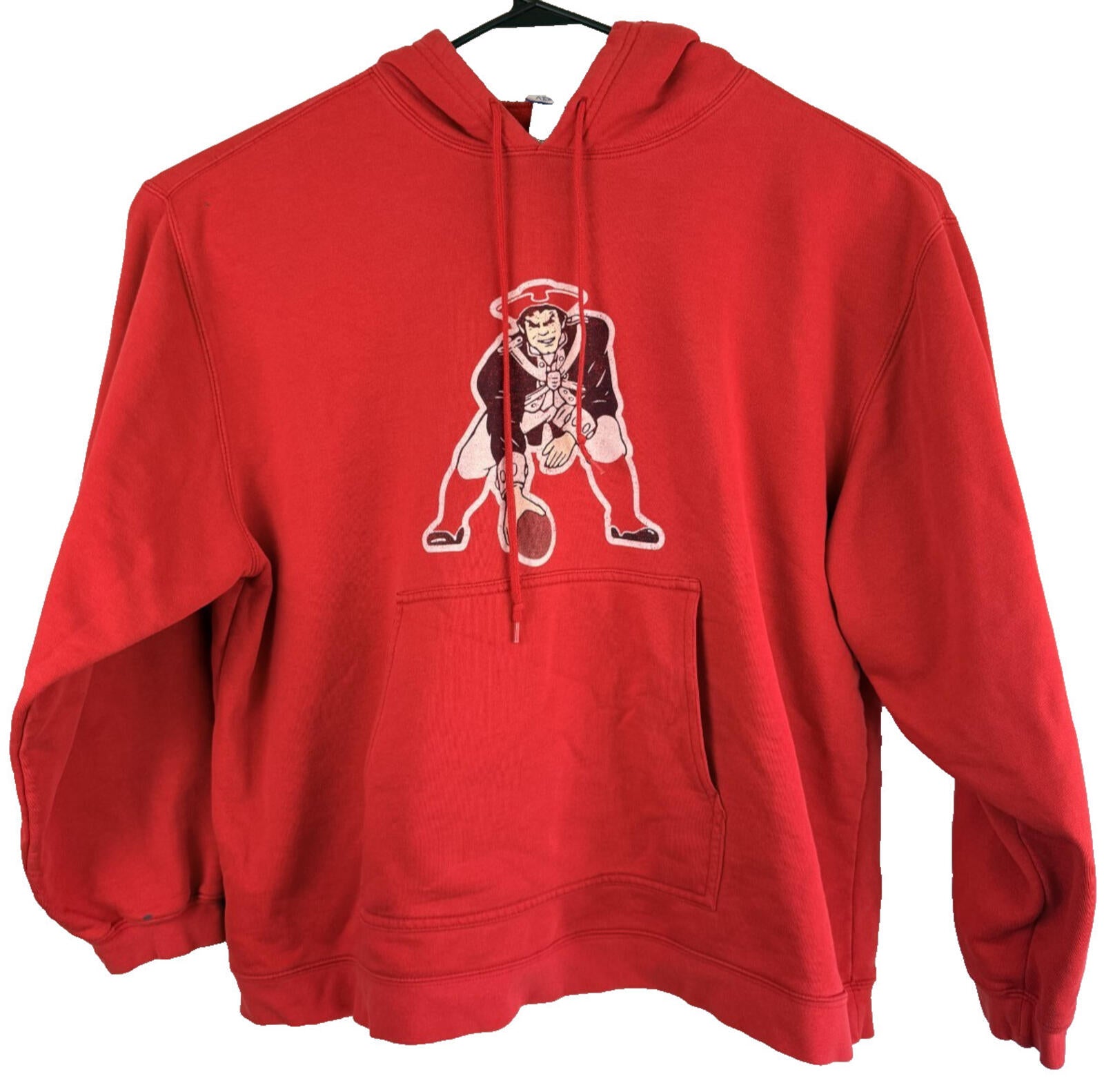 Reebok Red New England Patriots Hoodie XL NFL Throwback Graphic Design