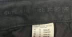 American Eagle Next Level Stretch Super Hi Rise Jegging Womens 12 Black Distress