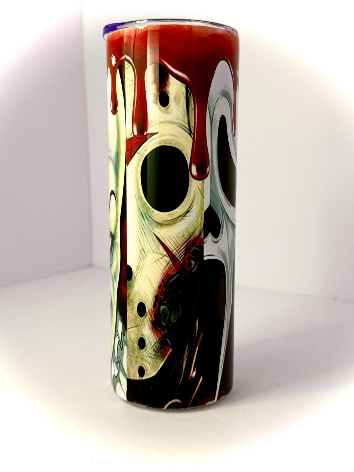 20 oz Blood Drip Killers Stainless Steel Tumbler with Lid, Straw Halloween