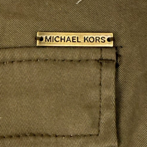 Michael Kors Womens Pants Size 10 Brown Stretch Twill Zip Pockets Ankle Zipper