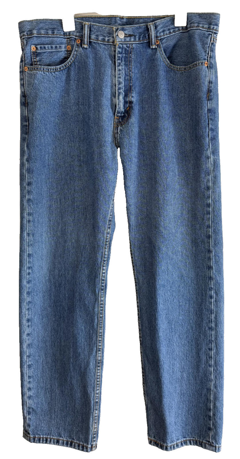 Levis Jeans Mens 38x32 Blue 505 Regular Fit Straight Leg Cotton Denim Casual