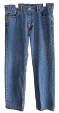 Levis Jeans Mens 38x32 Blue 505 Regular Fit Straight Leg Cotton Denim Casual
