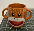 Galerie Sock Monkey 12 oz Ceramic Coffee Or Cocoa Mug With 2 Handles