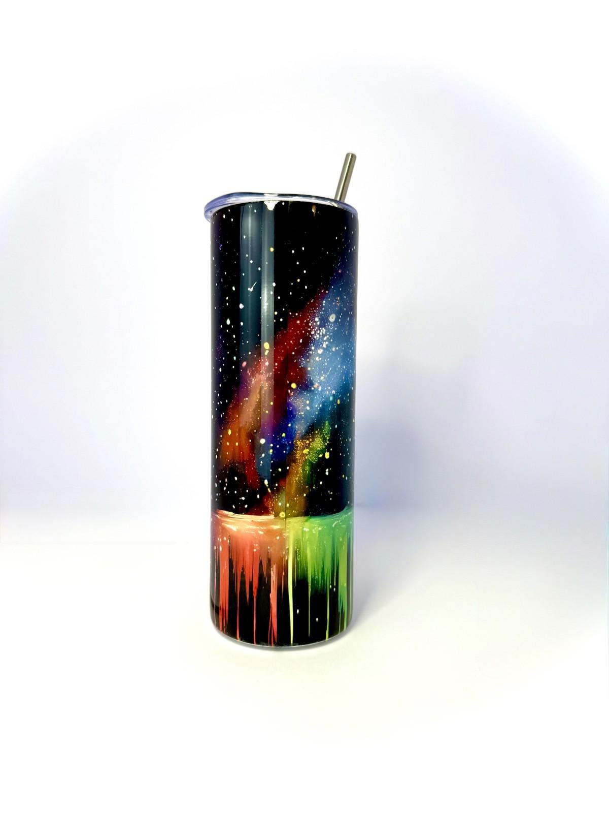 20 oz Space Bowling Stainless Steel Tumbler with Lid, Straw