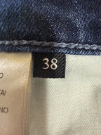 7 For All Mankind Mens 38x32 Slimmy Jeans Medium Wash Whiskered Stretch Denim