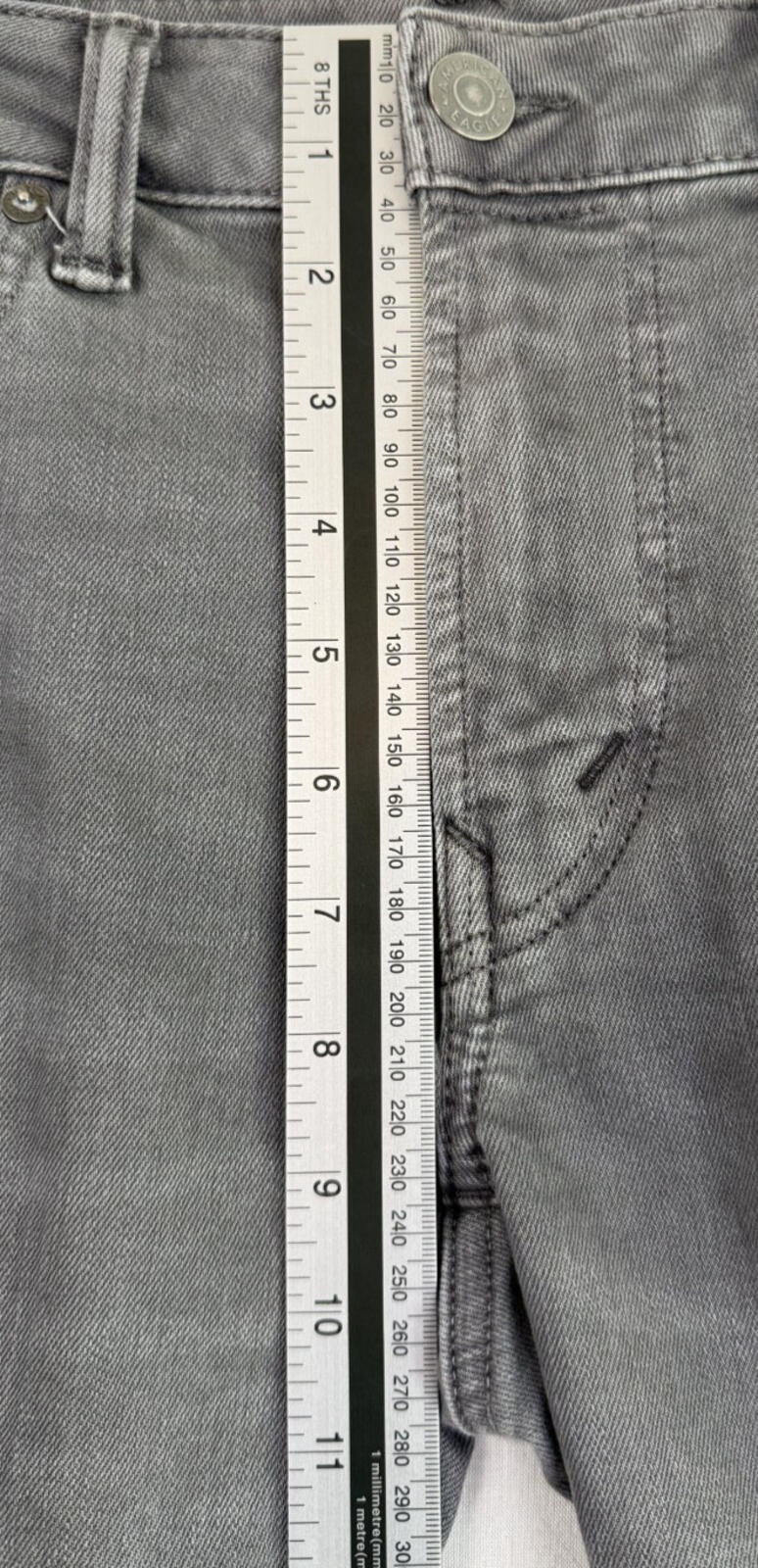 American Eagle Jeans Mens 29x30 Grey Stretch Denim Next Level Flex Skinny