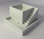 Self Watering Planter with Stairs Stone Look 3D Printed PLA