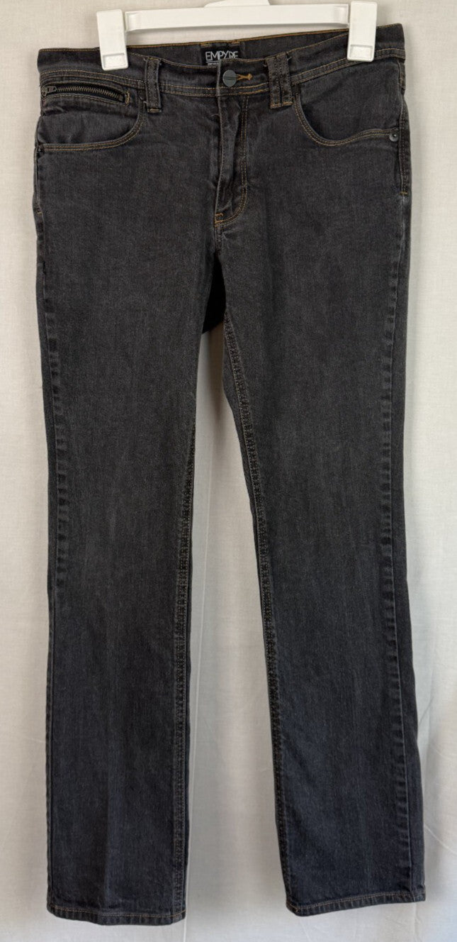 Empyre Jeans PunkRockPaul Black Mens Sz 32 Super Slim Denim Pant Zipper Pockets