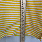 BOBBIE BROOKS Womens Shirt~Yellow & White Stripe~V-Neck~Short Sleeve Size Small