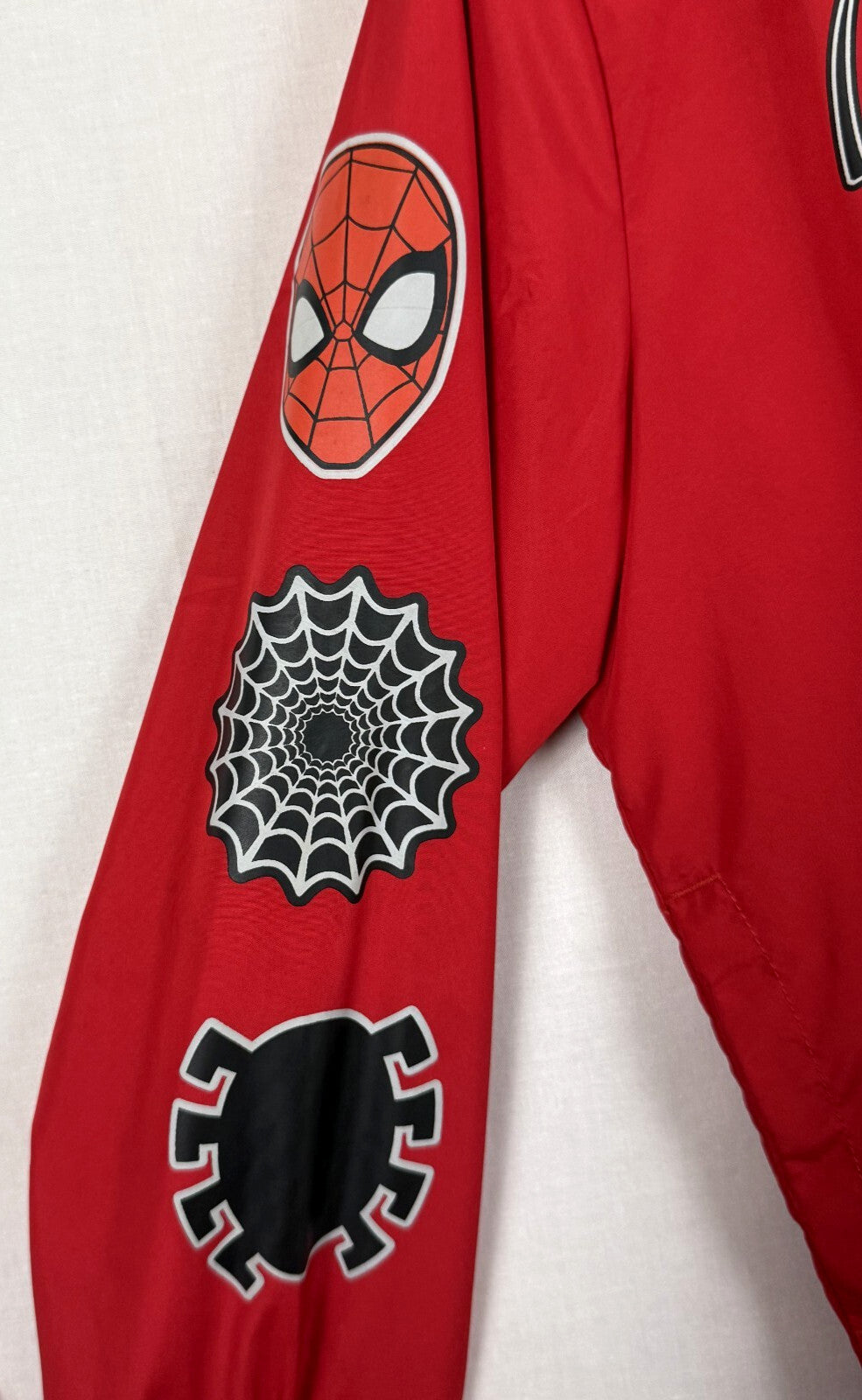 Marvel Spiderman Quilted Lightweight Jacket Boys Size  10 / 12 Full Zip