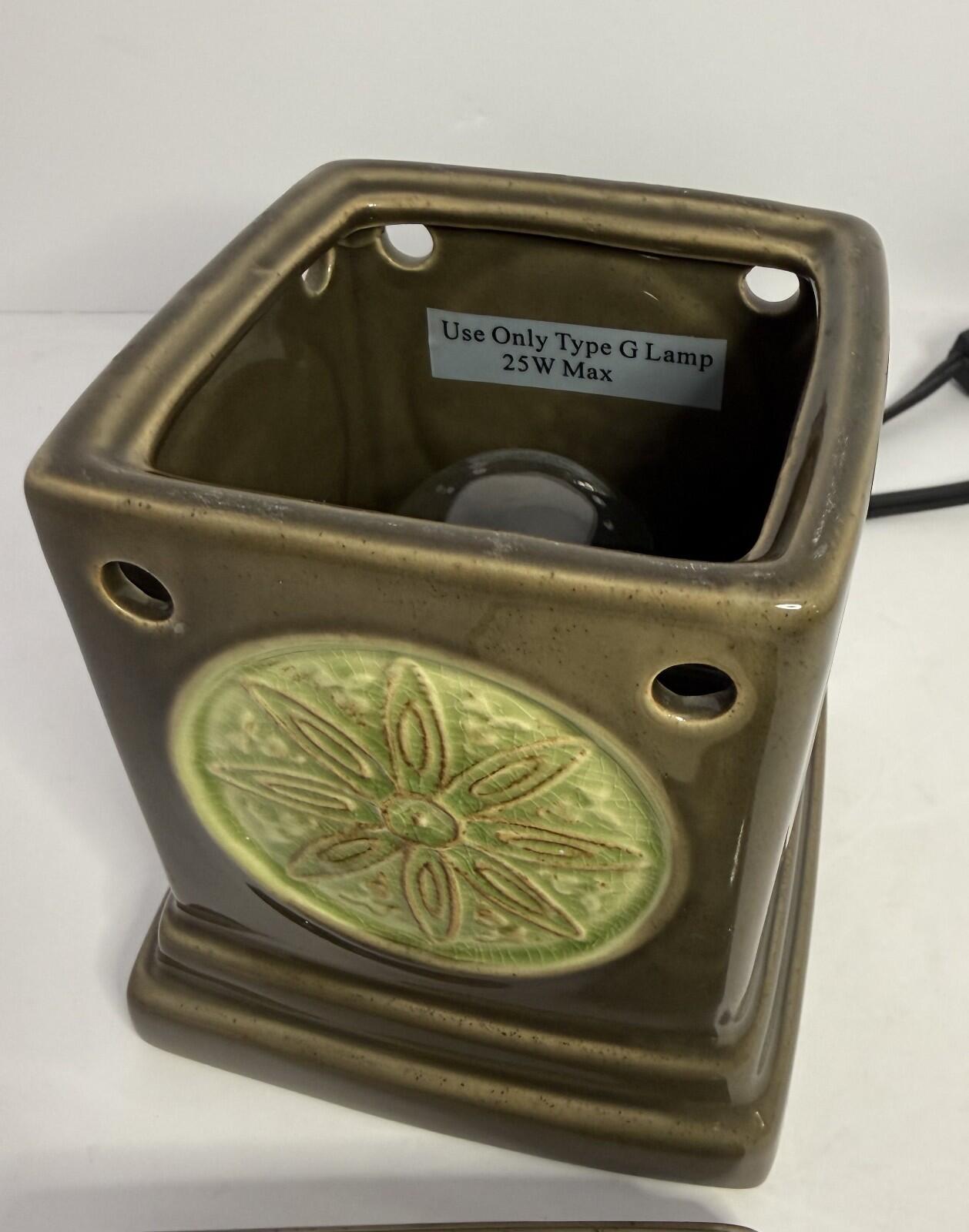 Scentsy Full Size Wax Warmer Brown & Green