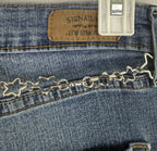 Signature by Levi Strauss Boot Cut Jeans Womens 12S Blue Low Rise Star Belt