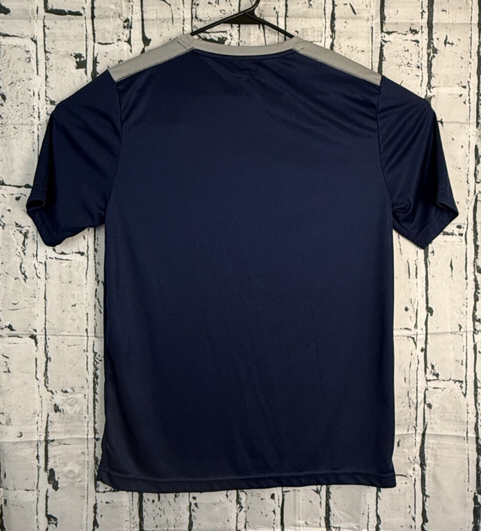 NFL Team Apparel New England Patriots Shirt Mens Large Blue Grey Performance Tee