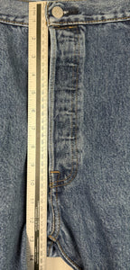 Levis 501 Jeans Mens 42x30 Blue Denim Button Fly Straight Leg