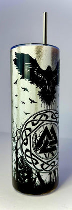20 oz Norse Stainless Steel Tumbler with Lid, Straw