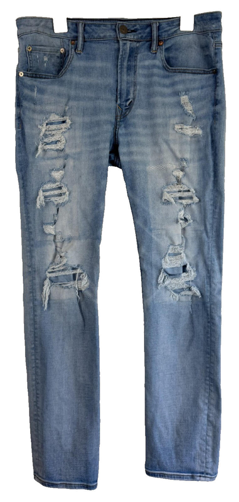 American Eagle Jeans Mens 34x32 Airflex 360 Slim Distressed Denim Y2K