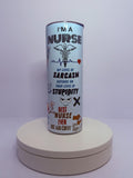 20 oz Nursing Stainless Steel Tumbler with Lid, Straw