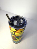 20 oz Stain Glass Sewing Stainless Steel Tumbler with Lid, Straw