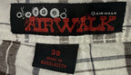 AIRWALK Grunge Plaid Gray/White Cotton Cargo Shorts Mens Sz 38 - Skater