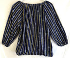 Michael Kors Nautical Blouse Top Womens Size Large Rope And Chain Blue & Gold