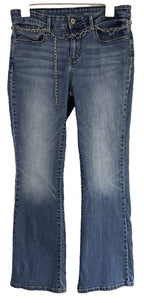 Signature by Levi Strauss Boot Cut Jeans Womens 12S Blue Low Rise Star Belt