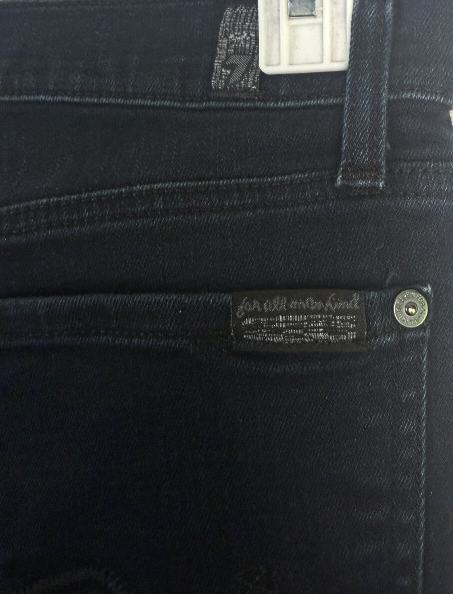 7 For All Mankind Skinny Gwenevere Jeans Womens 27 Dark Wash Stretch