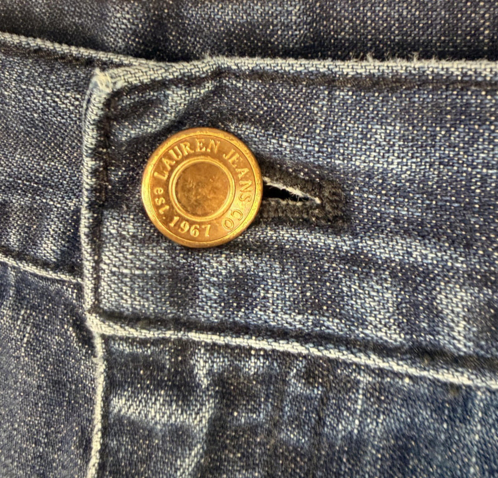 Lauren Ralph Lauren Jeans Women Size 12P Petite Blue Classic Straight Whiskers