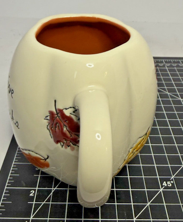 Rae Dunn GIVE THANKS Coffee Mug Pottery Cup Autumn Fall Thanksgiving