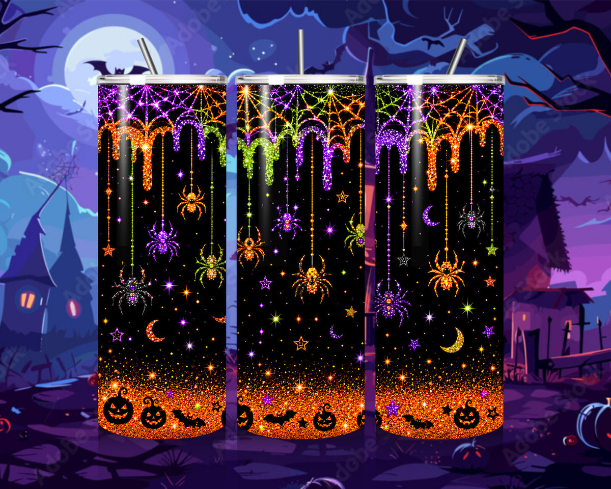 20 oz Halloween Stainless Steel Tumbler with Lid, Straw