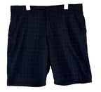 Hang Ten Shorts Navy Check Plaid Sz 38 - 10in Inseam Surf Swim Casual