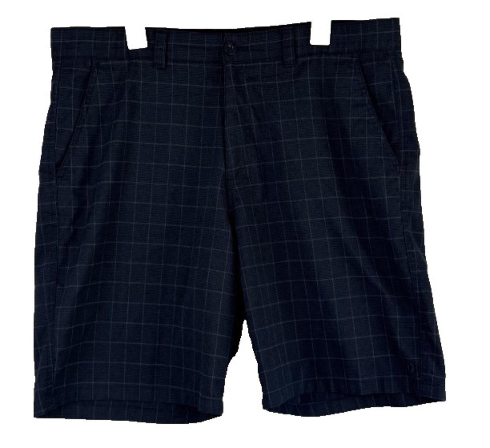 Hang Ten Shorts Navy Check Plaid Sz 38 - 10in Inseam Surf Swim Casual