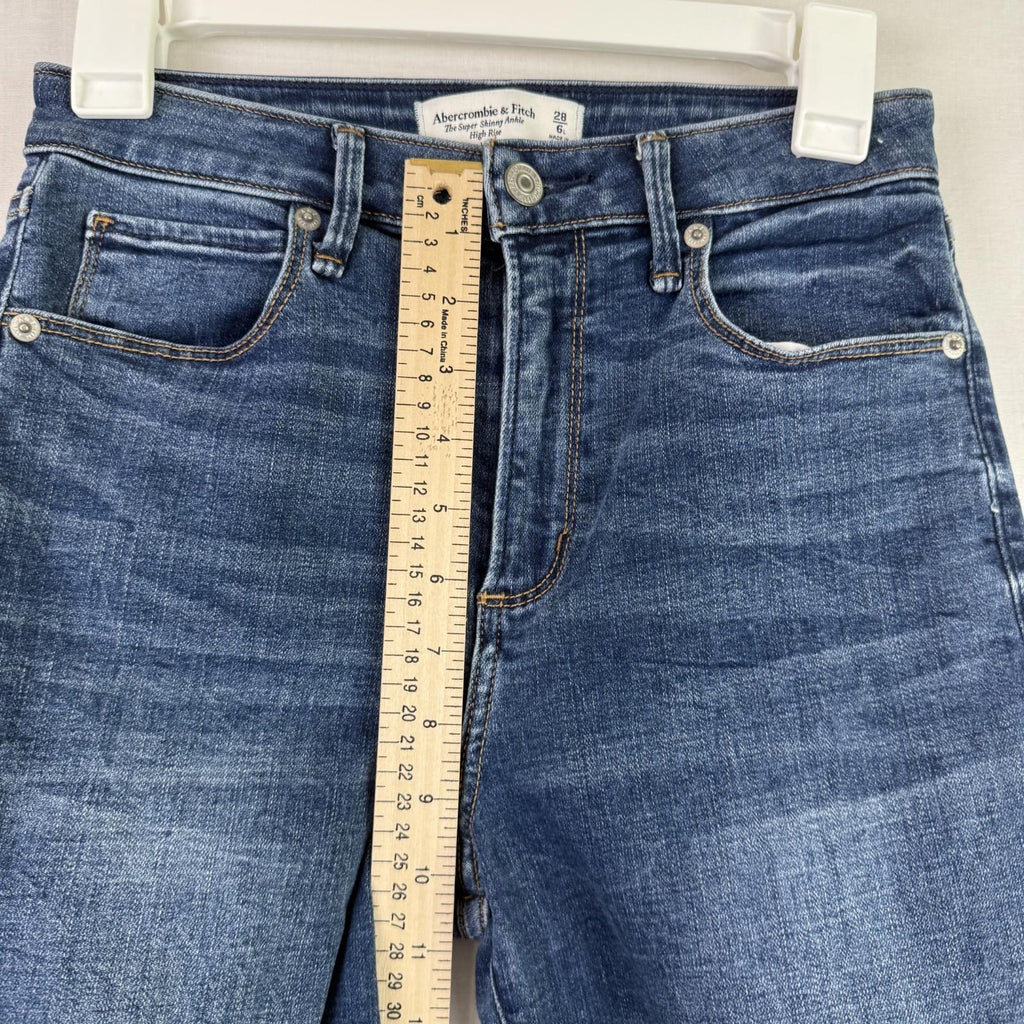 ABERCROMBIE & FITCH Jeans Womens High Rise Super Skinny Ankle Denim 28 6L