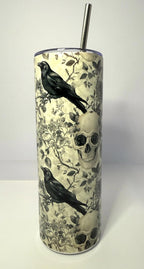 20 oz F-Caw-F Stainless Steel Tumbler with Lid, Straw