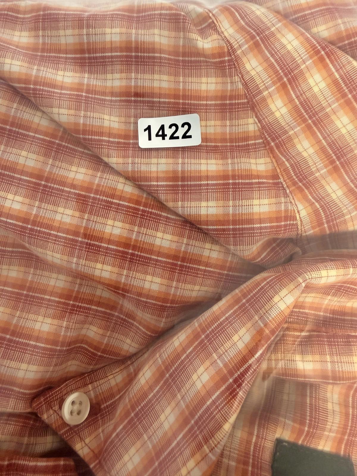 Eddie Bauer Shirt Men's L Orange Red Plaid Short Sleeve Button Up Relaxed Fit